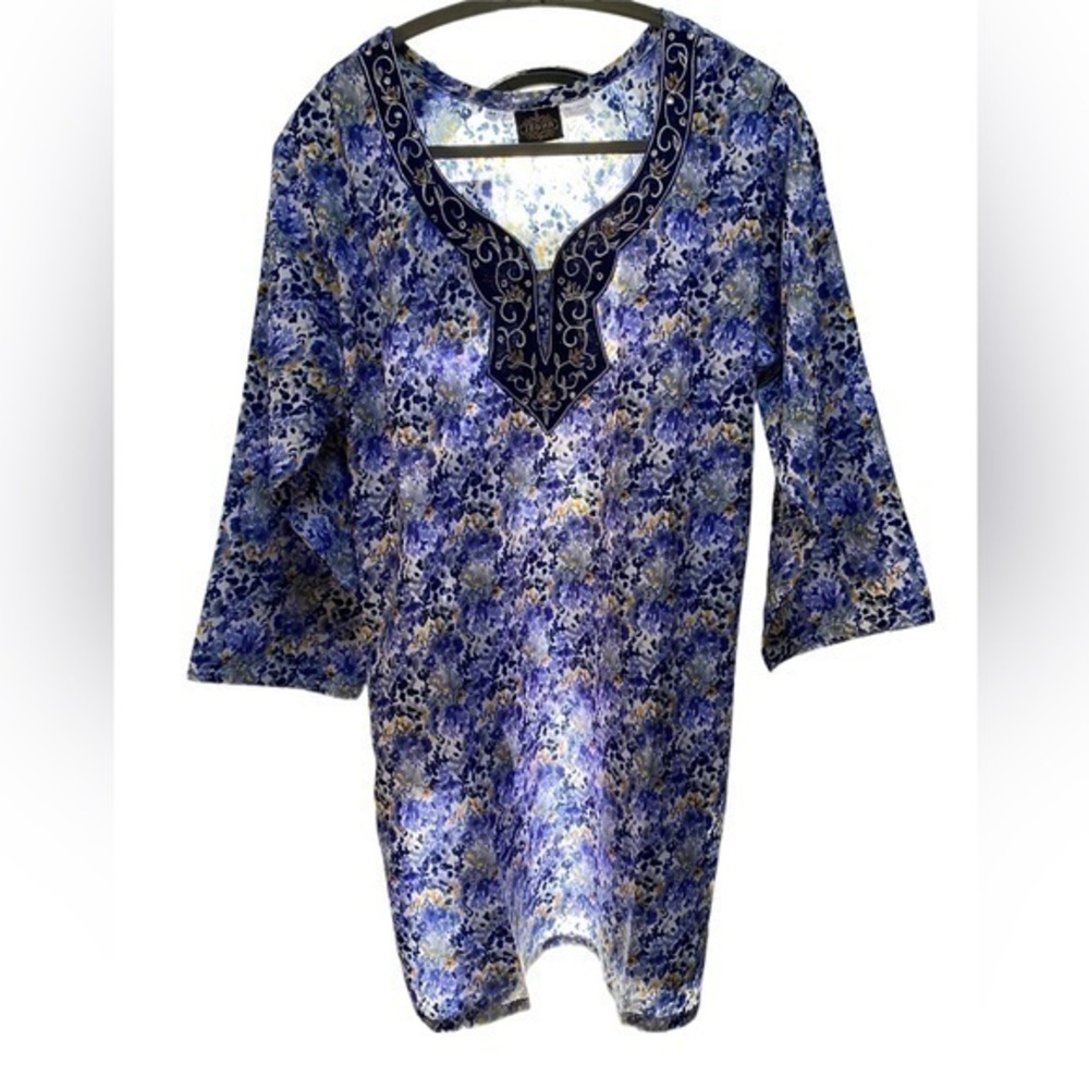NWT Judha Indian long sleeve blue tunic size 44f NEW